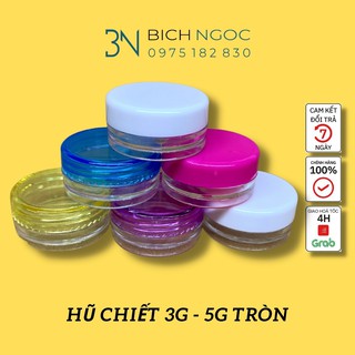 Hũ Chiết Mỹ Phẩm,Hũ chiết nhựa, hũ chiết 3g - 5g tròn chiết mỹ phẩm du lịch, chiết dưỡng