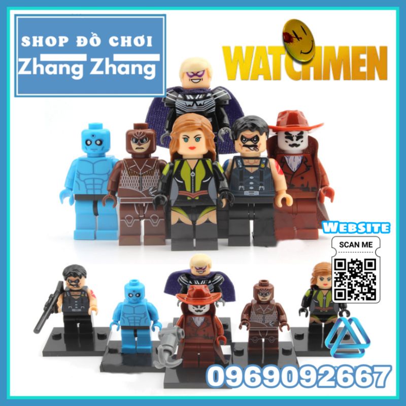 Đồ chơi Xếp hình Watchmen gồm Rorschanh Manhattan - Comedian Silk Spectre - Ozymandias Nite Owl Minifigures Xinh X0131