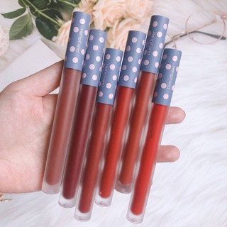 Set son kem 6 cây velvet chấm bi mới hengfang nội địa trung quốc