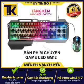 Bộ Bàn Phím Và Chuột Gaming Hoco GM12 Chơi Game Có Dây - Có Đèn Nền LED RGB Tùy Chỉnh Chế Độ Đèn - BẢO HÀNH ĐỔI MỚI