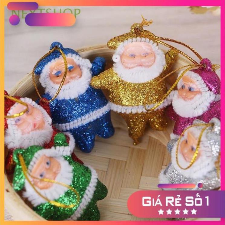 Set 6 ông già noel trang trí cây thông làm quà tặng noel giáng sinh