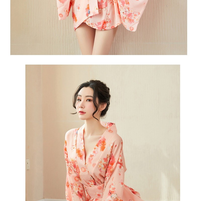 Áo choàng Kimono hoa đào cao cấp sexy B157