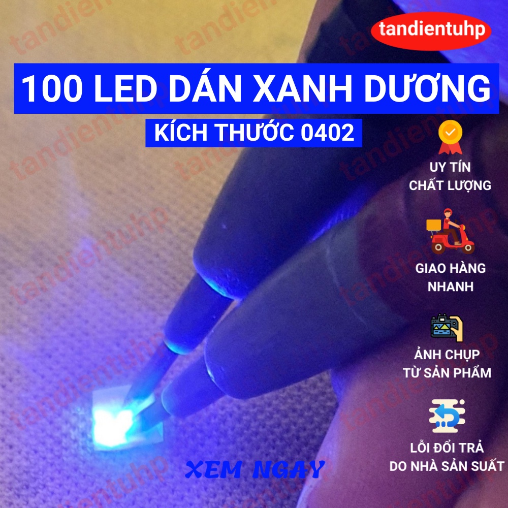 100 CHIẾC ( 25 Con một dây x 4 dây ) LED DÁN 0402 TRẮNG, ĐỎ, XANH LÁ, XANH DƯƠNG, VÀNG, ĐIỆN ÁP 3V, DÒNG 5mA