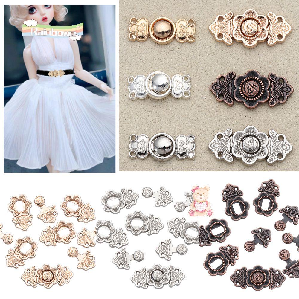 Set 5 nút kim loại 2 kiểu 15 / 18mm dùng may quần áo / túi xách búp bê diy