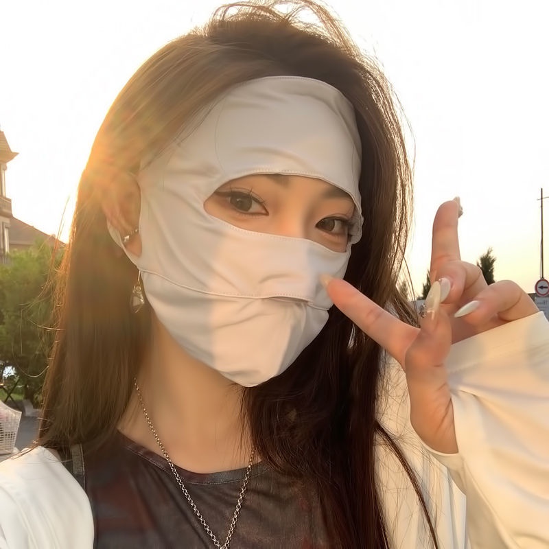 Khẩu Trang Chống Nắng Bảo Vệ Toàn Diện Bằng Lụa Mát Thời Trang Mùa Hè Dành Cho Nữ