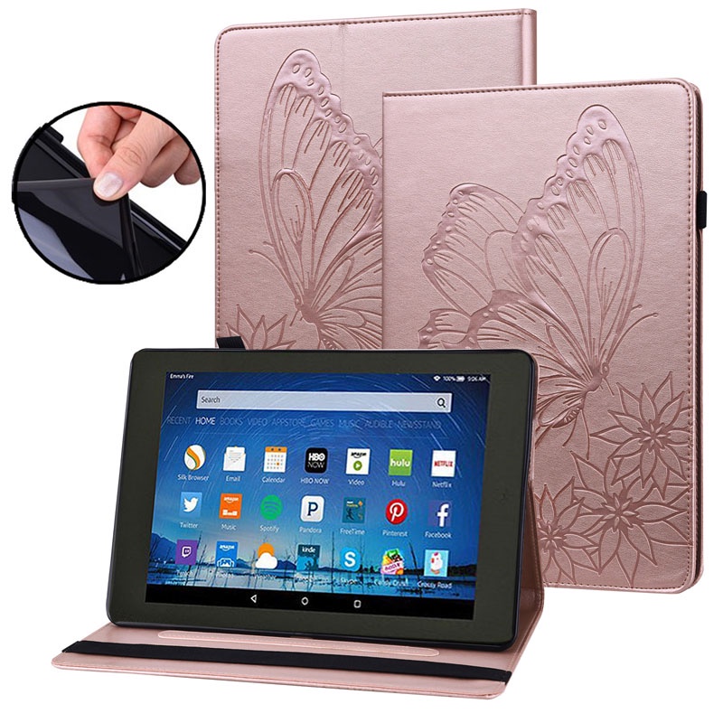 Bao Da Máy Tính Bảng TPU Mềm Nắp Lật Kiêm Giá Đỡ Có Ngăn Đựng Thẻ Cho Amazon Fire HD8 plus 2020 Kindle Fire HD 8 2020 10th gen