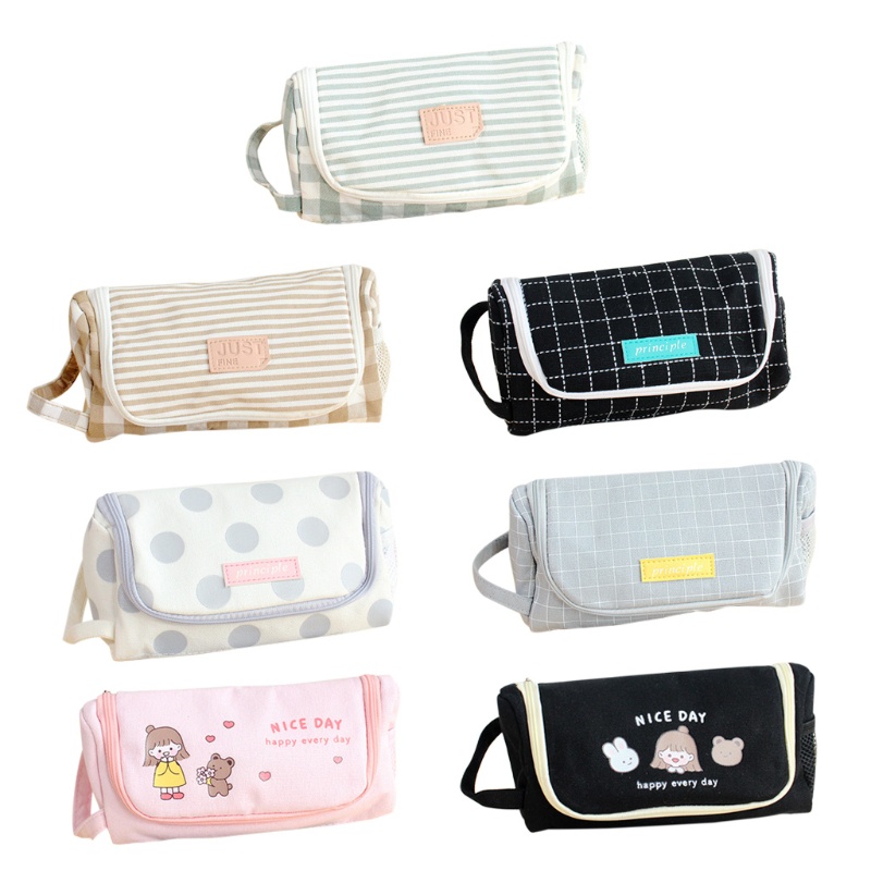 Túi Đựng Bút Bằng Vải Bạt Sức Chứa Lớn Cho Chil