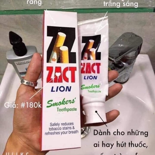 Kem đánh răng tẩy trắng dành cho người hút thuốc lá Zact Lion Thái Lan