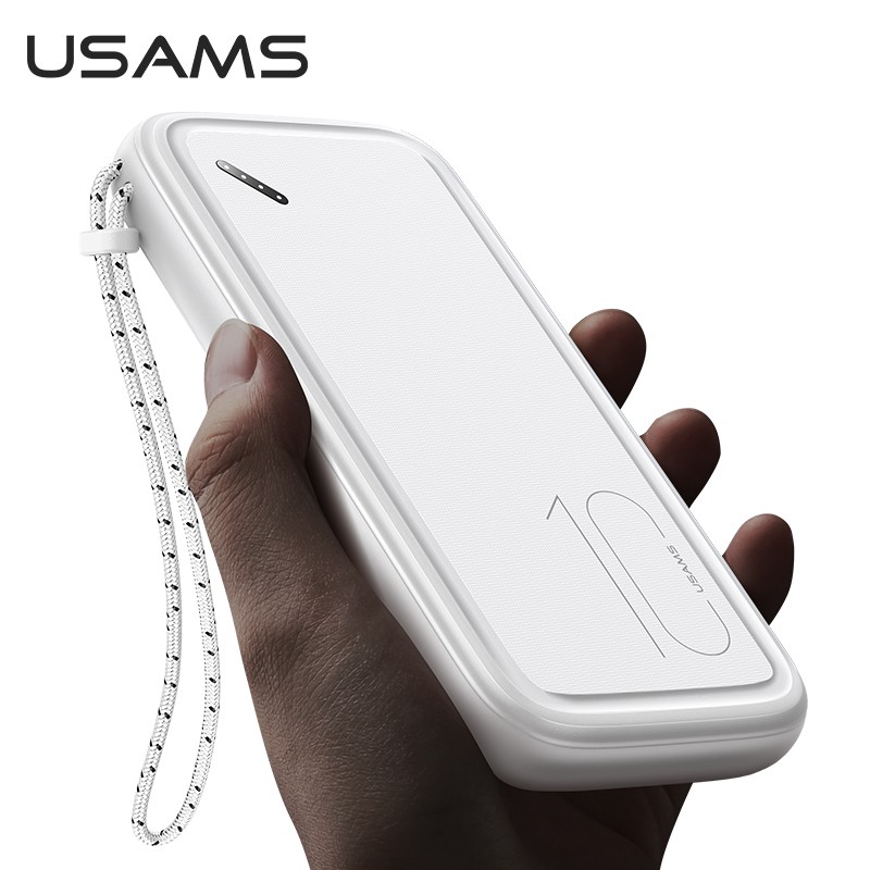 Sạc dự phòng USAMS 10000mAh hai cổng có màn hình điện tử và dây buộc