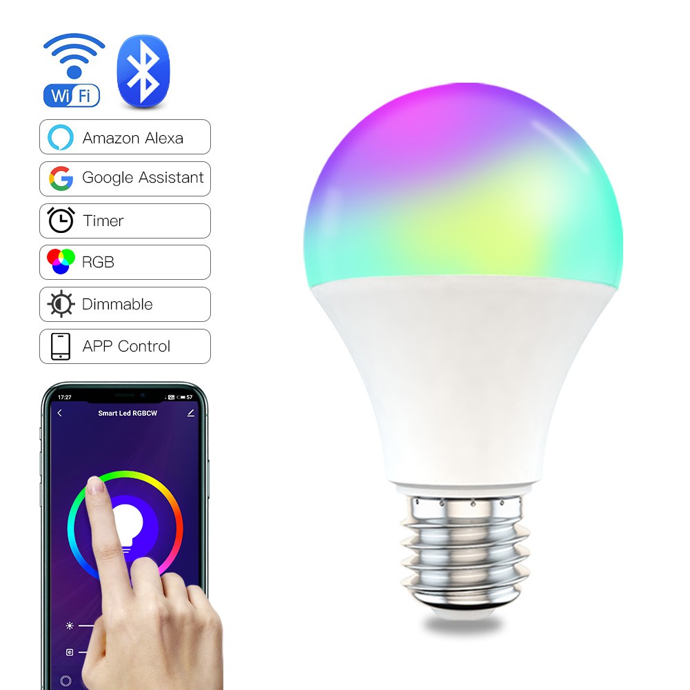 Bóng đèn Led kết nối thông minh 9W Bóng Đèn Thông Minh Không Dây 9w Rgbw Điều Khiển Bằng Giọng Nói BEST