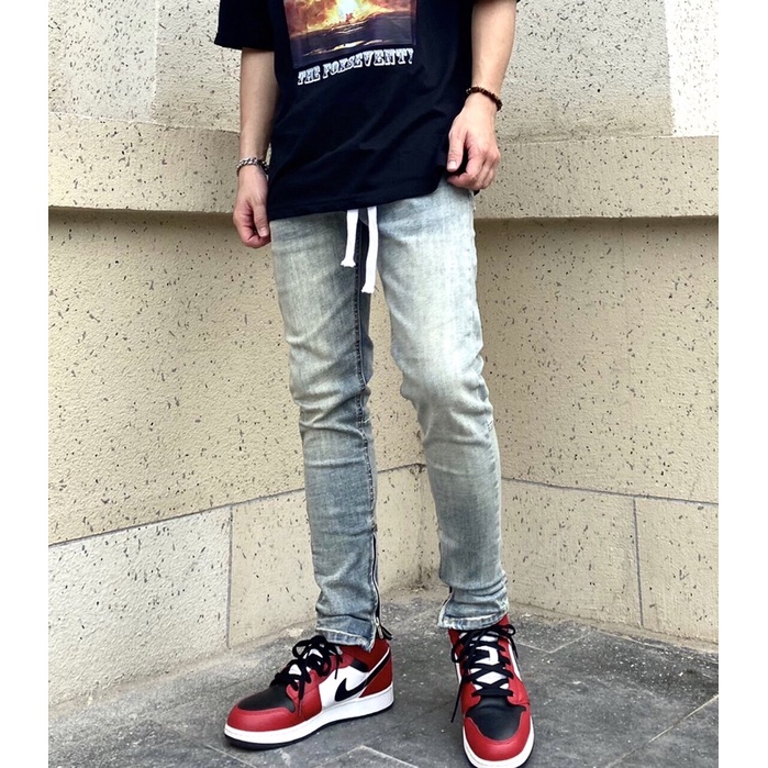 Quần Jean Zipper Fom Skinny Cao Cấp, Màu Wash Vàng, Chất Jean Co Dãn, Không Phai Màu, Ống Có Khóa 619, FREESHIP EXTRA | BigBuy360 - bigbuy360.vn