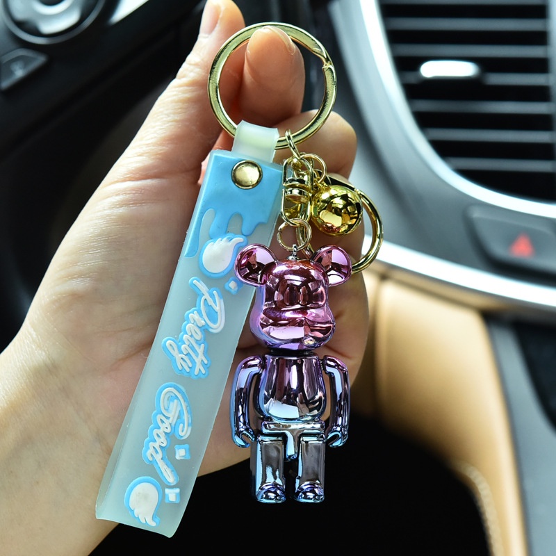 Móc Khóa Hình Chú Gấu Bằng Nhựa Acrylic Màu Sắc Gradient Sáng Tạo