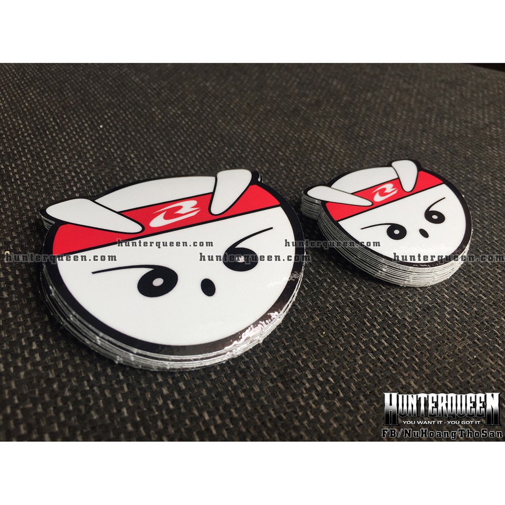 2 hình đầu thỏ VN Racing Boy. Decal logo dễ thương, sticker in theo yêu cầu. Hình dán xe máy, điện thoại