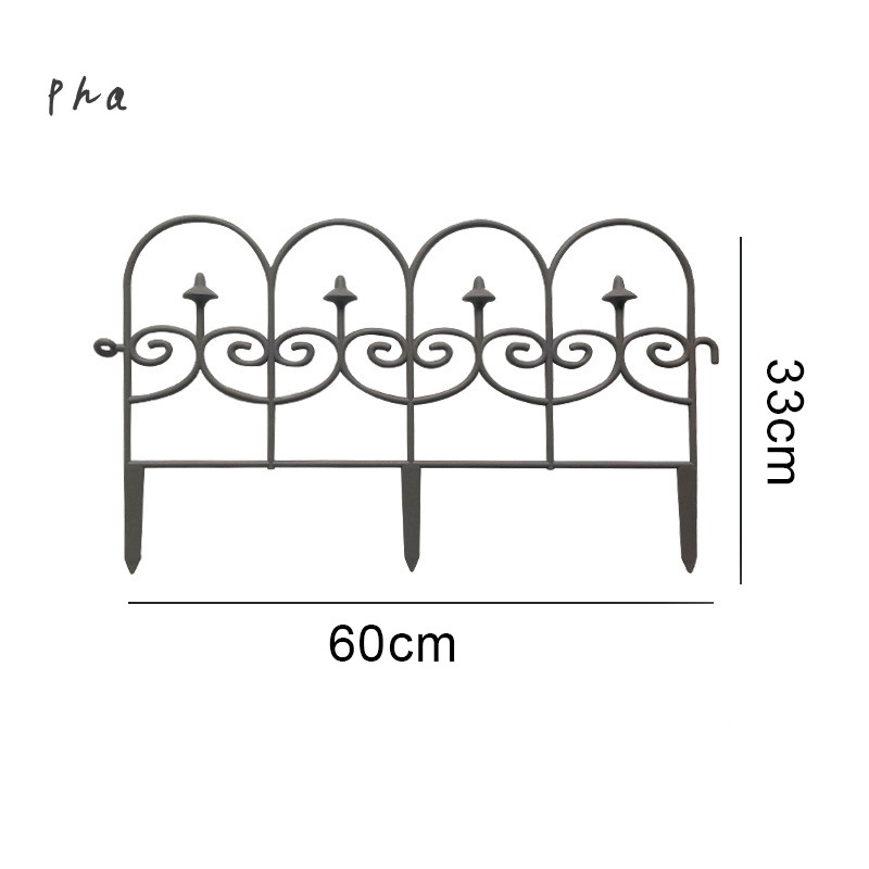 Bộ 5 Hàng Rào Đen 33x60cm Trang Trí Vườn Phong Cách Retro