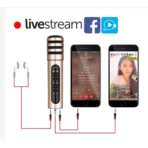 (FreeShip từ 99k) Mic Thu Âm livestream C6 3in1