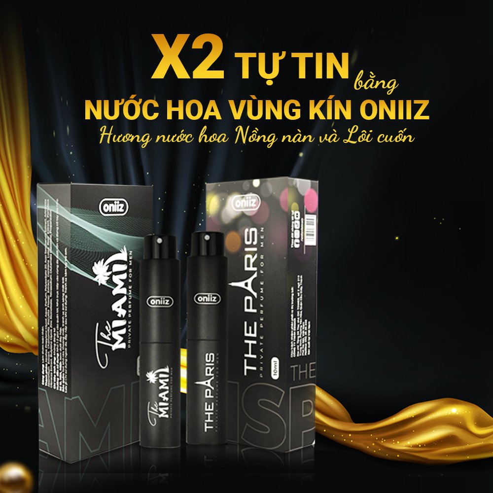 Oniiz Scent - Nước hoa vùng kín nam giới THE PARIS & THE MIAMI - Chai xịt 10ml