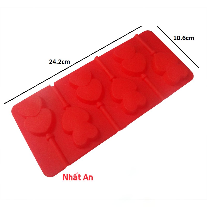 Khuôn silicone que kẹo trái tim.