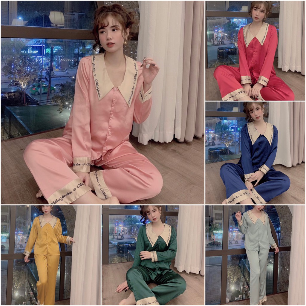 Đồ Bộ Pijama - Bộ Lụa Satin Tay Dài Siêu Hot [cao cấp - hàng chuẩn đẹp] | BigBuy360 - bigbuy360.vn