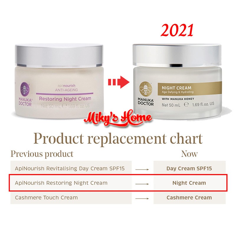 Kem dưỡng đêm trẻ hóa phục hồi da Manuka Doctor Skincare Night Cream 50ml - UK