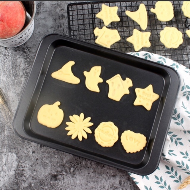 khay nướng chống dính hình chữ nhật 33x23x2 màu đen