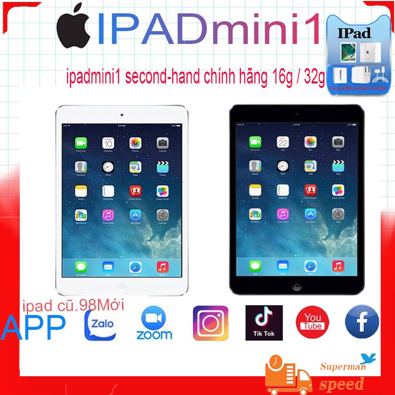 máy tính bảng i(.pa.d) mini1 Chính Hãng BảnWifi16G/32G i(.pa.d) cũQuốc tế Máy tính bảng cũ giá rẻ Bảo hành12 thángTablet