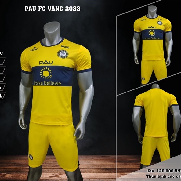 Bộ Quần Áo Bóng Đá Quang Hải Pau FC vàng 2022