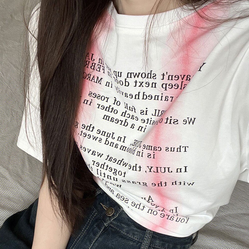 Áo Thun Tay Ngắn Cổ Tròn Form Rộng In Họa Tiết Thời Trang retro Mỹ Cho Nữ