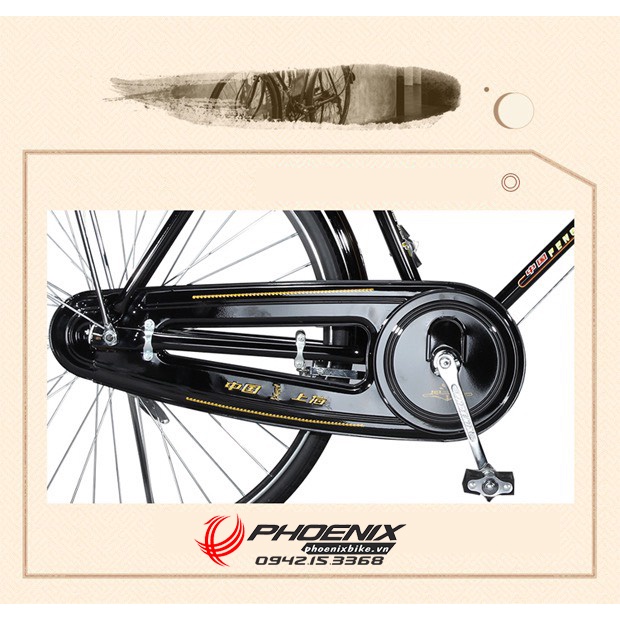 Xe đạp Phượng hoàng cổ PA-18 28 inch xích hộp phanh đũa 2022