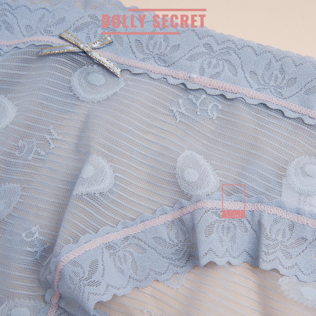 Quần Lót Ren Xuyên Thấu Sexy Gợi Cảm Cao Cấp Đính Nơ Họa Tiết Trái Bơ Mềm Mại Chống Hằn DOLLY SECRET QL047 | BigBuy360 - bigbuy360.vn