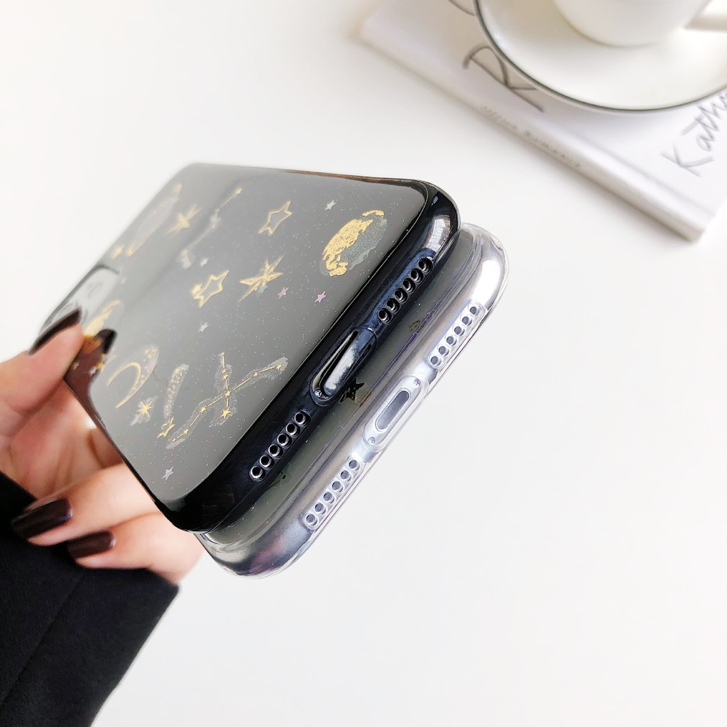 Ốp điện thoại mềm họa tiết hành tinh vũ trụ đính kim tuyến thời trang cho iPhone 6 6s 7 8 Plus X XS XR XSmax 11 11Pro 11ProMax SE(2020) | BigBuy360 - bigbuy360.vn