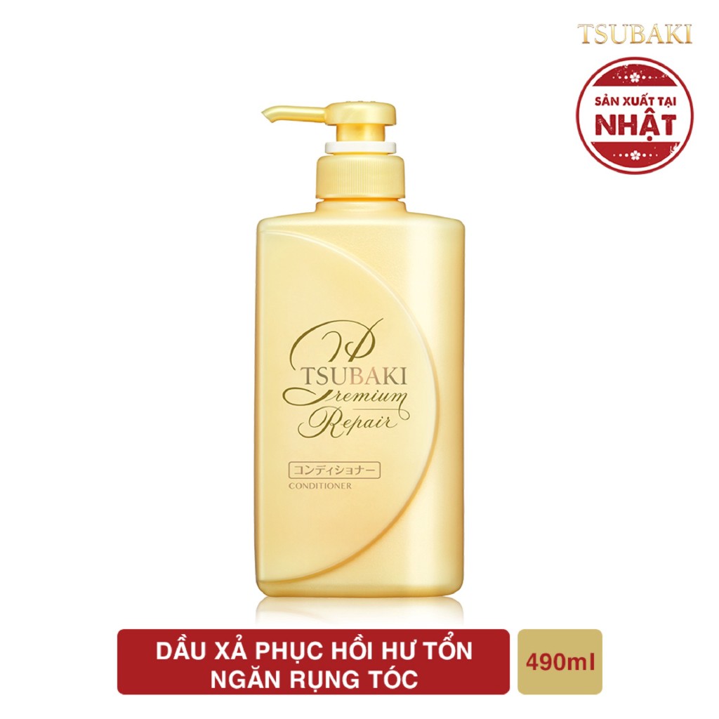 Dầu Xả Phục Hồi Ngăn Rụng Tóc Tsubaki Premium Repair Dưỡng Tóc Mềm Mượt Bản Nhật 490ml - Khongcoson