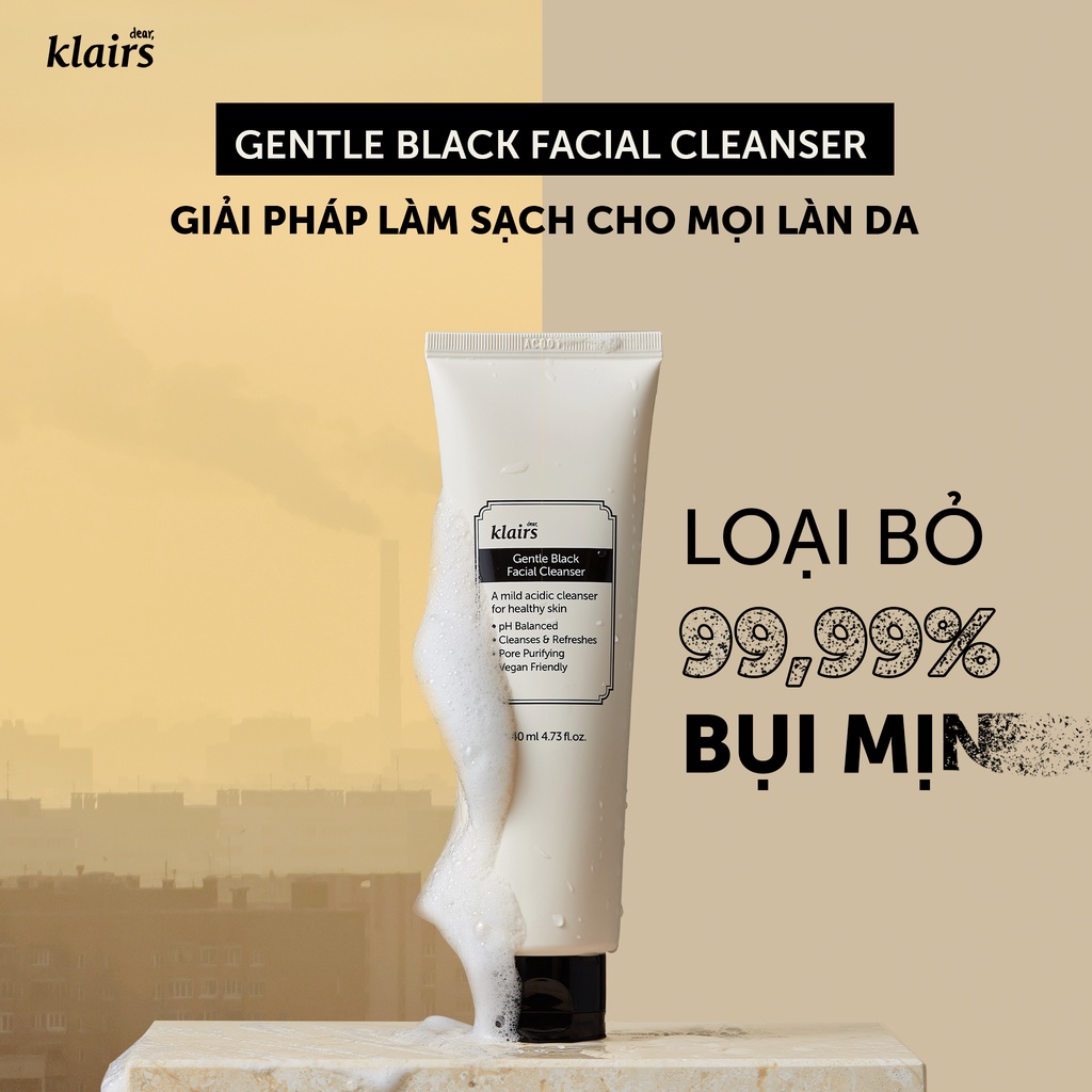 Sữa Rửa Mặt Dear Klairs Gentle Black Facial Cleanser 140ml
