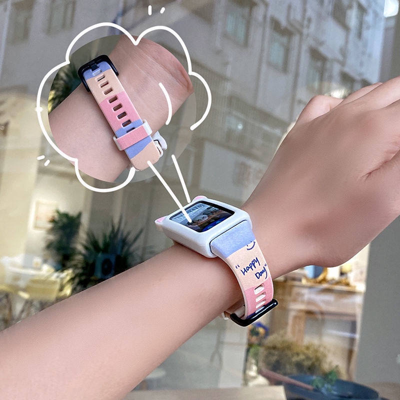 Dây Đeo Thay Thế Bằng silicone Màu Cầu Vồng Đơn Giản Cho Huawei Band 7 / 6 Honor Band 6