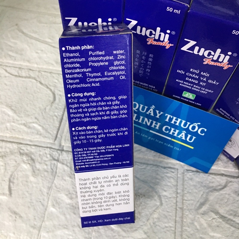 Zuchi xịt giày - Khử mùi hôi chân, xịt thơm Zuchi Family giầy dép cho nam nữ