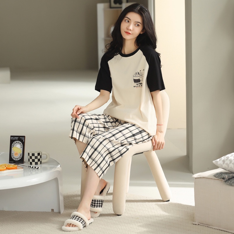 Đồ Bộ Nữ Mặc Nhà Lửng Cộc Tay Cao Cấp