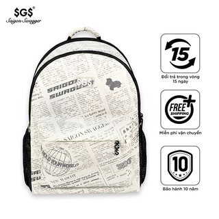 Balo Thời Trang SGS Saigon Swagger, Họa Tiết In Báo Journal Thời Trang, Cá Tính