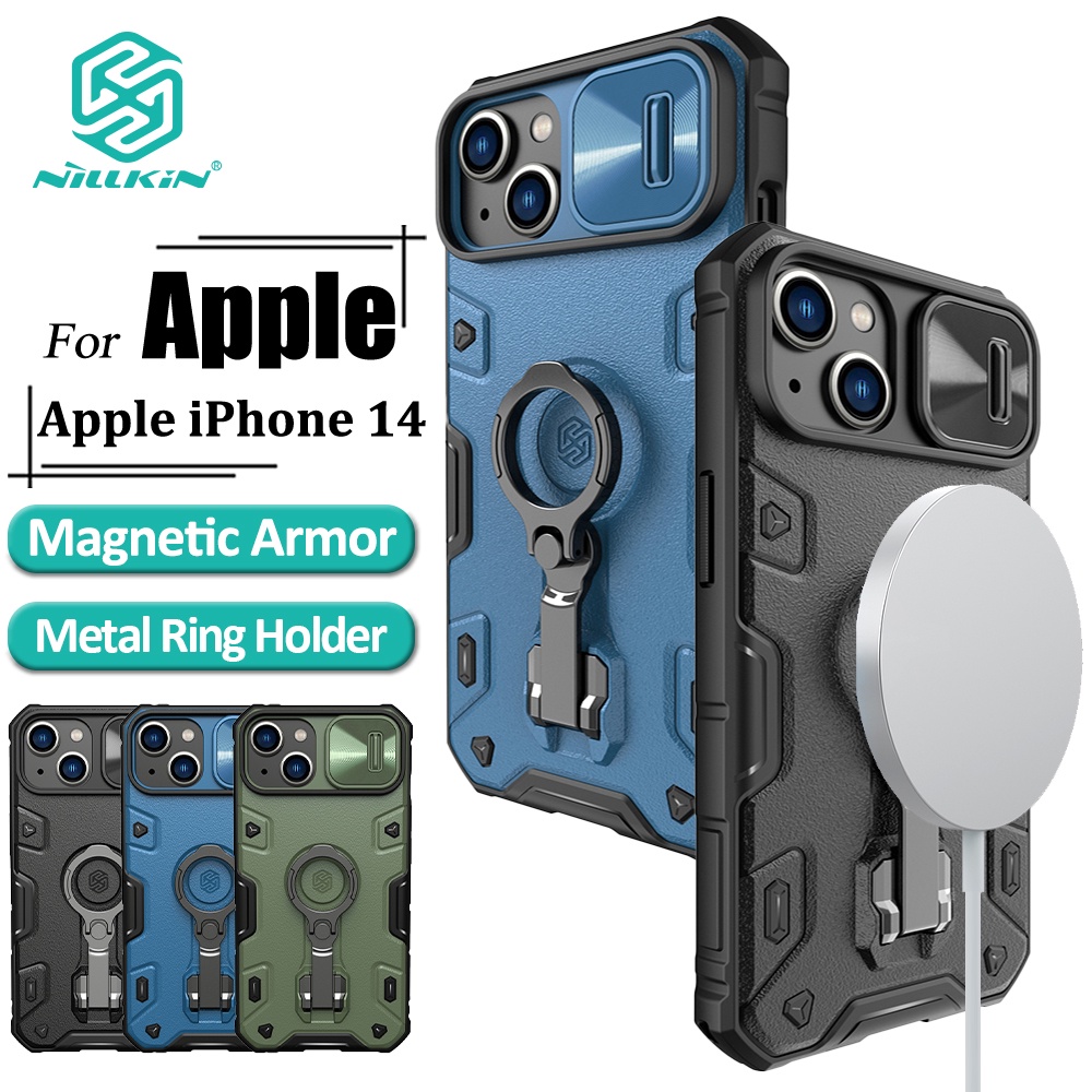 Ốp Điện Thoại Nillkin Chống Sốc Có Vòng Đỡ Từ Tính Bảo Vệ Camera Cho iPhone 14