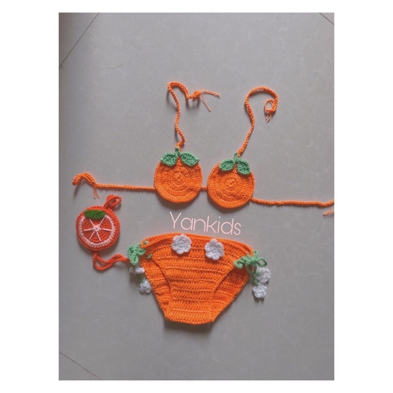 Bikini handmade cho bé Bikini len cho bé