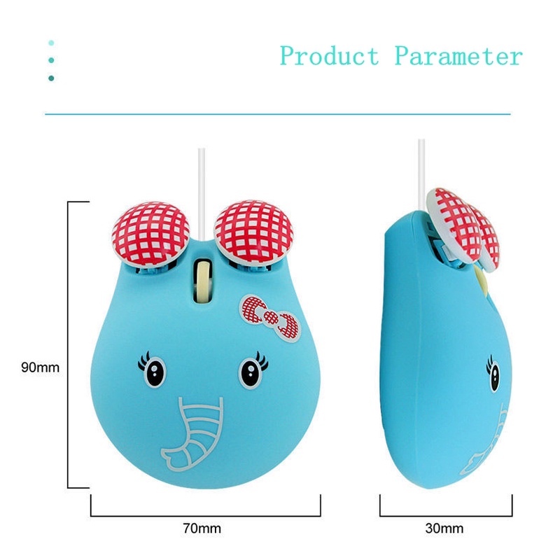 ★Trái Tim Girly★ Chuột Máy Tính Có Dây Hình Động Vật Dễ Thương