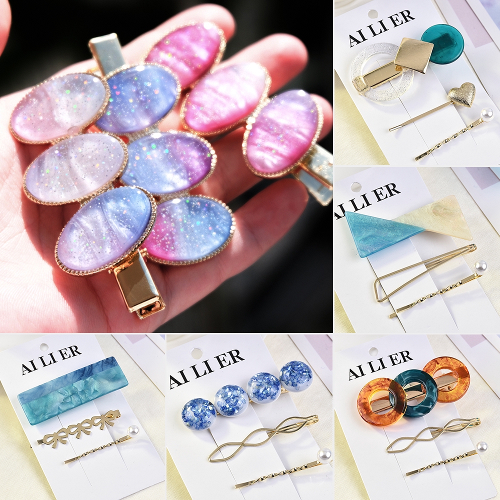 Set 3 kẹp tóc phong cách Hàn Quốc thanh lịch dành cho nữ