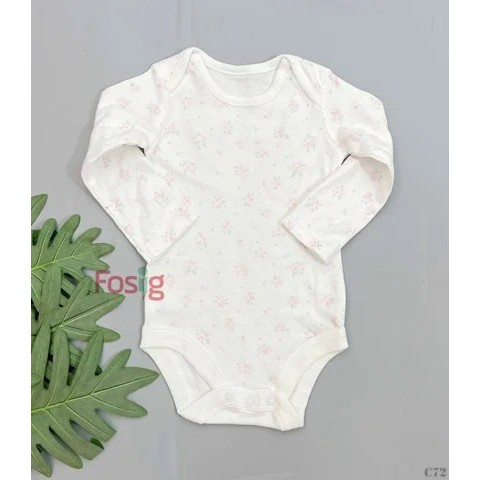 [Mã SKAMCLU8 giảm 10% cho đơn từ 100K] Bodysuit Tay Dài Bé Gái Màu Trắng/Hoa Hồng Nhỏ