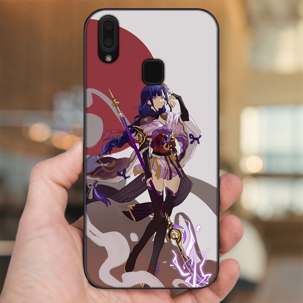Ốp lưng Vivo Y91, Y95 viền đen in hình Raiden Shogun Genshin Impact