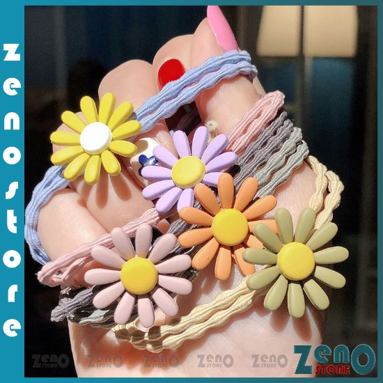 Set 5 dây buộc tóc  Dây Cột Tóc, Chun Buộc Tóc Hoa Cúc Nhiều Màu PT25