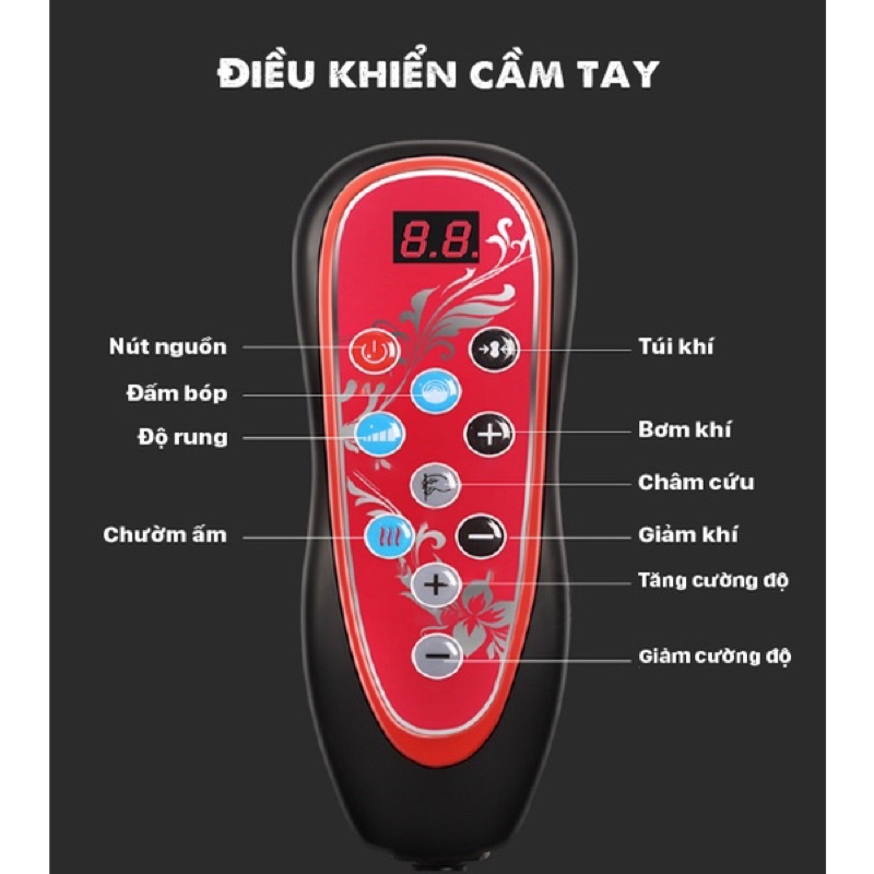 Máy Massa thắt lưng, cột sống, có túi khí rung trị đau lưng, eo, massa chân BM-L67