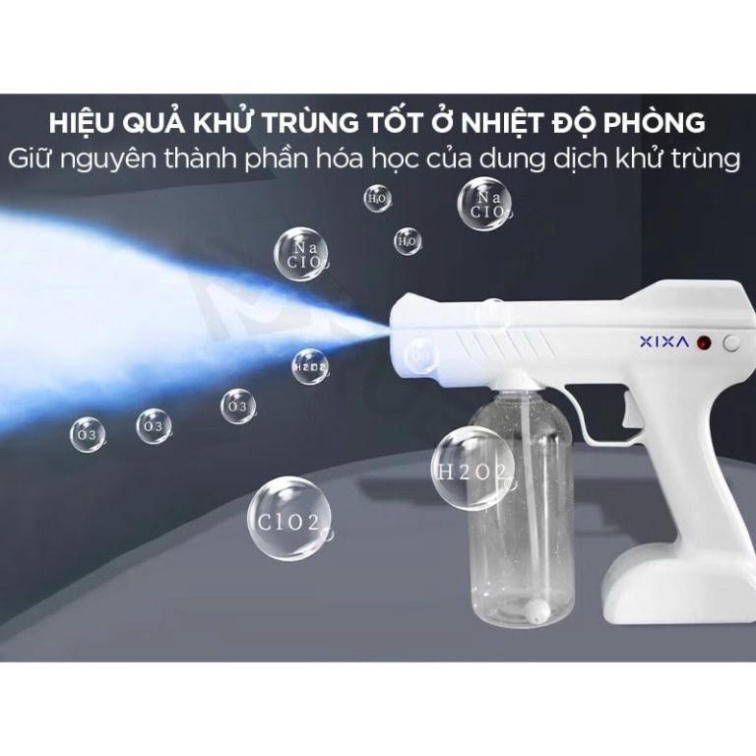 Súng Xịt Khử Khuẩn Atomizer Cao Cấp -  Máy Diệt Khuẩn Cầm Tay, Súng Khử Trùng Nano 8 LED.