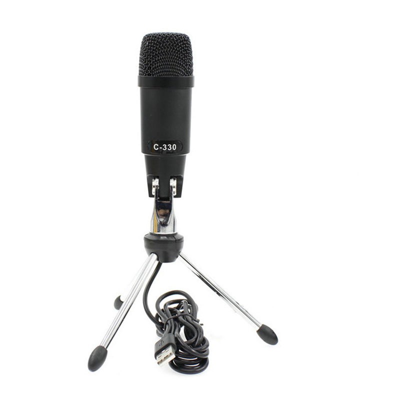 USB Condenser Microphone,Plug-And-Play Microphone,for Online Chat on Computer,Broadcast Microphone for YouTube,Etc,Black