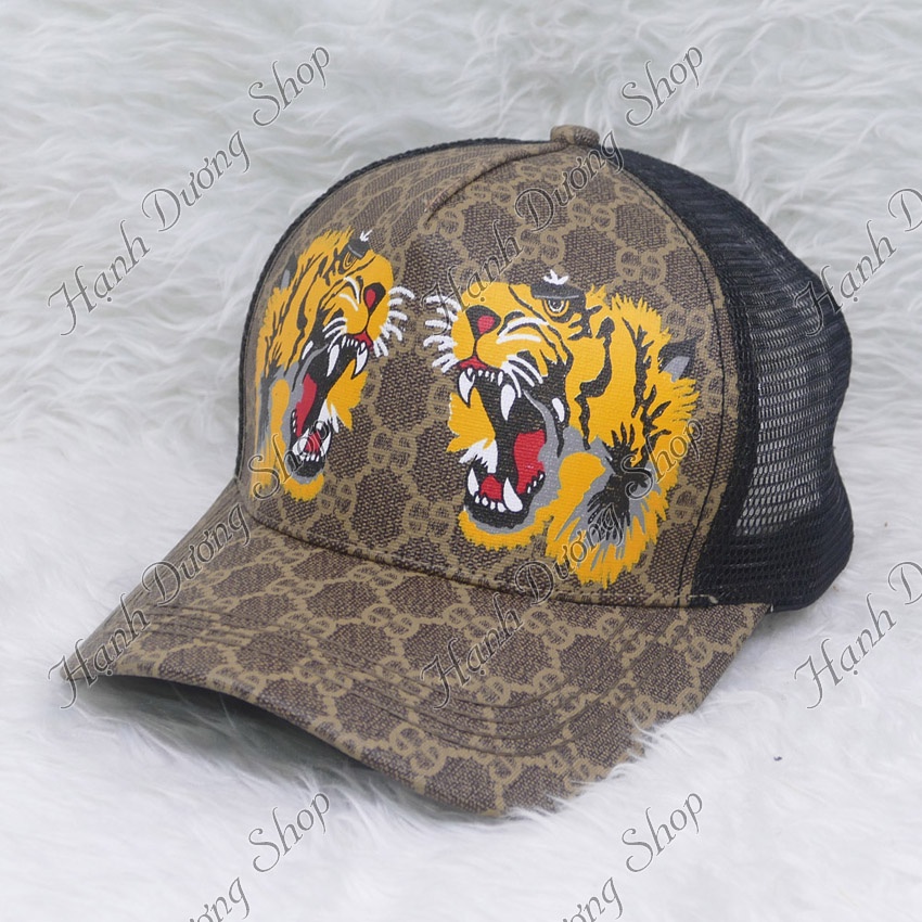Mũ kết lưới thêu họa tiết đầu cọp ngầu, phong cách thời trang phù hợp cả nam lẫn nư