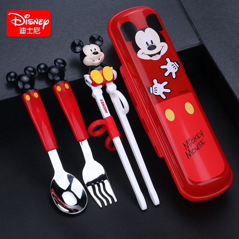&lt;Ready Stock&gt; Disney Children Chopsticks Kids Learning Training  Home Practice One Infant Baby Cutlery Set