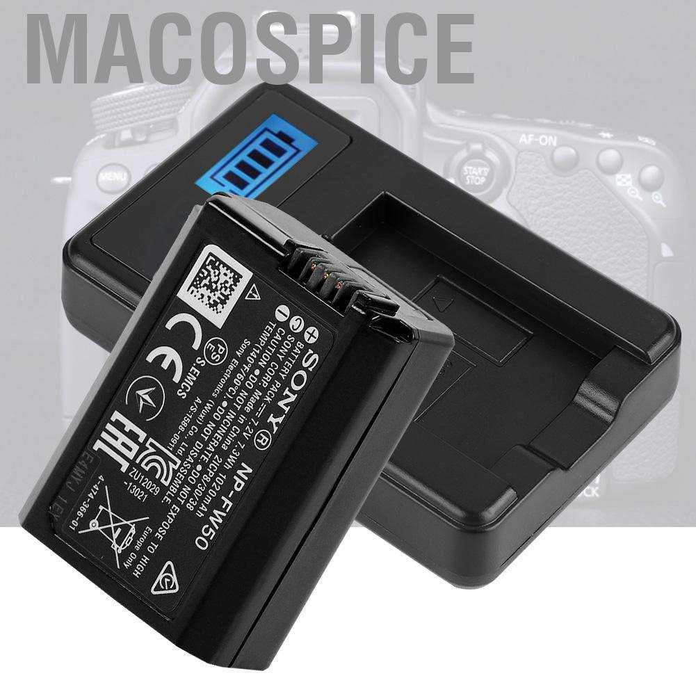 Đế Sạc Pin Macospice Np-Fw50 Cho Sony Alpha A6000 A6300 A6500 A7R