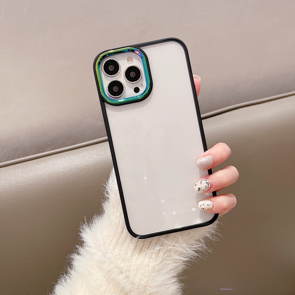 Mới Ốp Điện Thoại Trong Suốt Khung Kim Loại Cho Iphone 13 Pro Max 11 12 Pro Max Iphone X Xs Max XR
